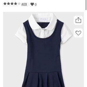 NWT The Children's Place Navy and White Dress